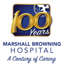 Picture of a Graphic that says:
100 Years (MBH Logo)
MARSHALL BROWNING HOSPITAL
A Century of Caring