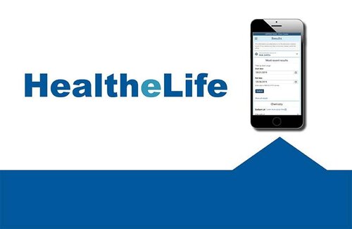 HealtheLife with phone of portal