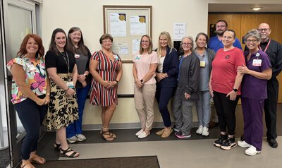 L to R: Randi Luthy, Infection Prevention/Employee Health; Elizabeth Wise, HR Director; Abigail Herring, Manager of Inpatient Medical and Surgical Services; Crystal Johnson, Performance Improvement Officer; Stephanie Hall, Chief Nursing Officer/Director of Clinical Services; Lisa Smith, Cardiopulmonary/Sleep Center Director; Amy Mathes, Emergency Department Nurse Manager; Tammy Eisenhauer, Director of Imaging Services; Adam McCowen, Director of Plant Operations; Samantha Albers, Dietary Manager; Kathy Yates, Surgical and Ambulatory Services Manager; Tim Ritter, Director of Pharmacy.Marshall Browning Hospital Awarded Accreditation from Joint Commission