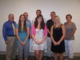 Picture of a group of students. Marshall Browning Hospital in DuQuoin awarded their third $1,000 four-year health career scholarship to Curry Emling of Du Quoin.  Curry plans to attend John A. Logan College and then transfer to Murray State University where she will pursue a Bachelor's degree in Exercise Science.  After graduating from Murray State, she plans to obtain a Doctorate Degree in Physical Therapy.