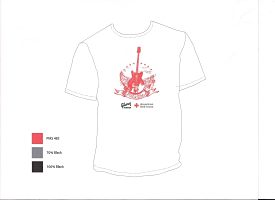 Picture of a band shirt "Rock and Roll Up Your Sleeves with The Red Cross"